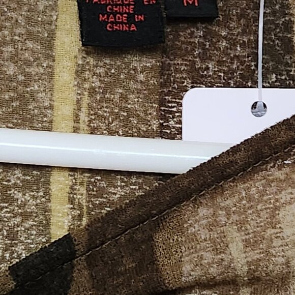 ❤️SIMON CHANG WOMENS GREEN AND BROWN SIZE MEDIUM BLOUSE - Picture 3 of 3